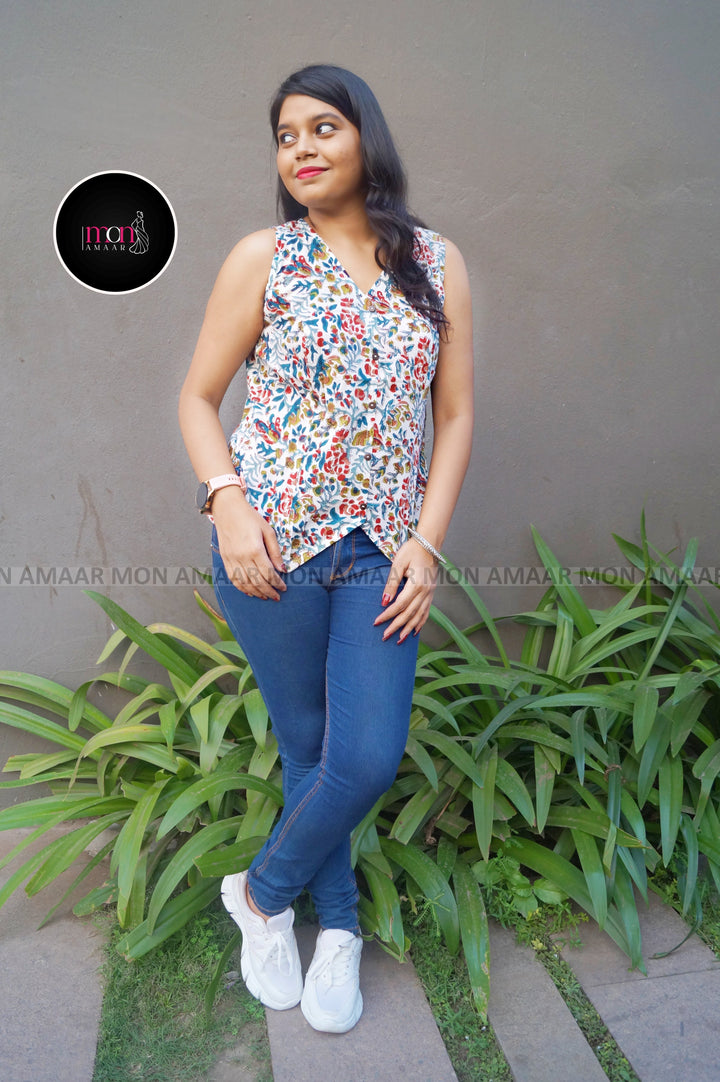 Smart Tee- Sustainable Block Print Ethnic Top