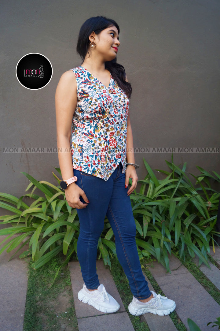 Smart Tee- Sustainable Block Print Ethnic Top