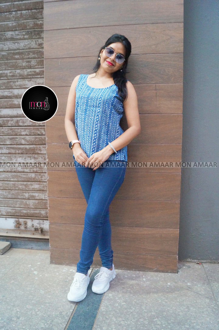 Trend Sync -Sustainable Block Print Ethnic Top