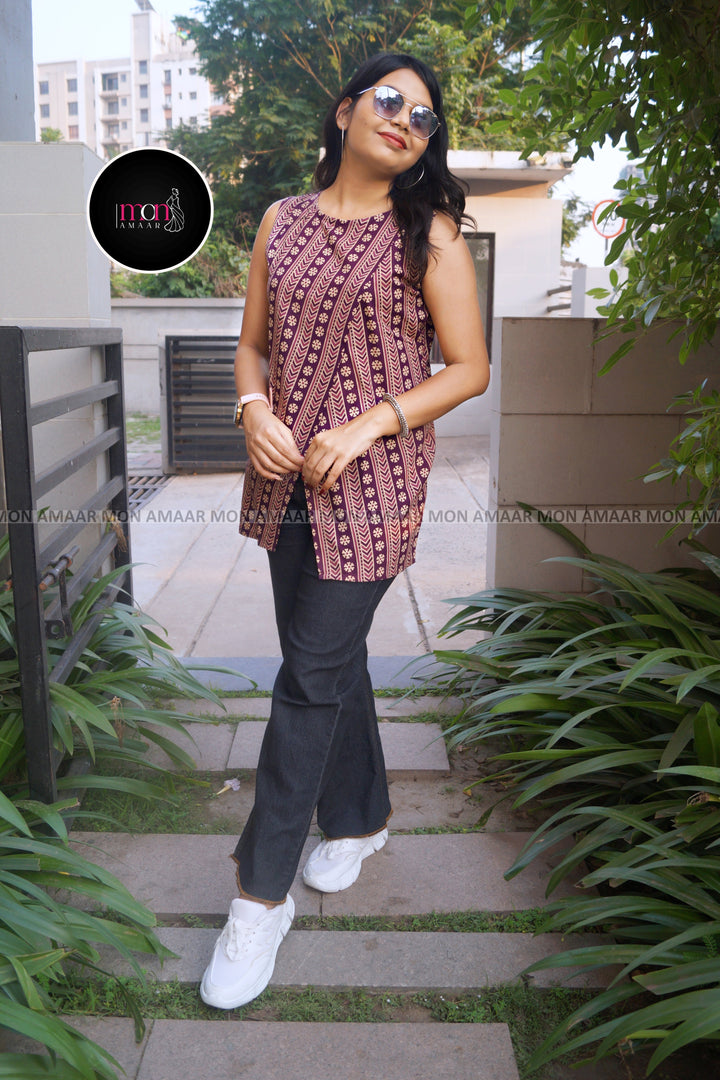 Top-Notch Sustainable Block Print Ethnic Short Kurti