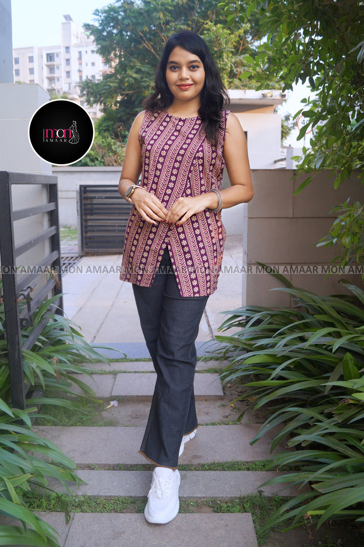 Top-Notch Sustainable Block Print Ethnic Short Kurti