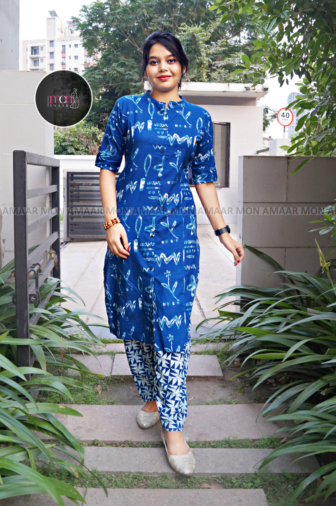 Smartly Famous Cotton Blue Coord Set