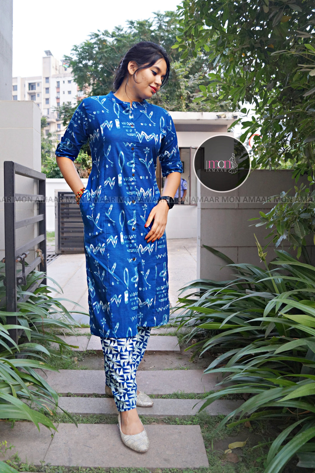 Smartly Famous Cotton Blue Coord Set