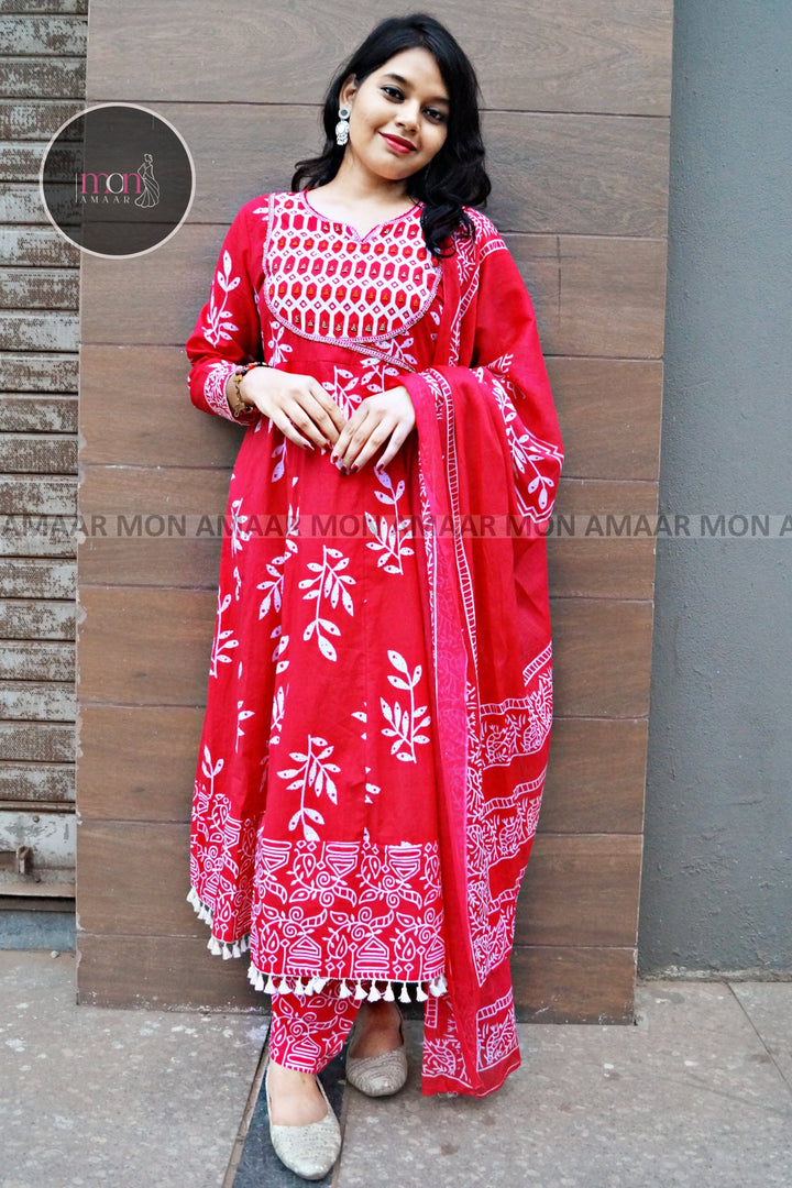 Blanket Of Color Cotton Kurti Set
