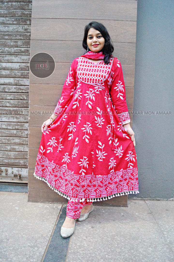 Blanket Of Color Cotton Kurti Set