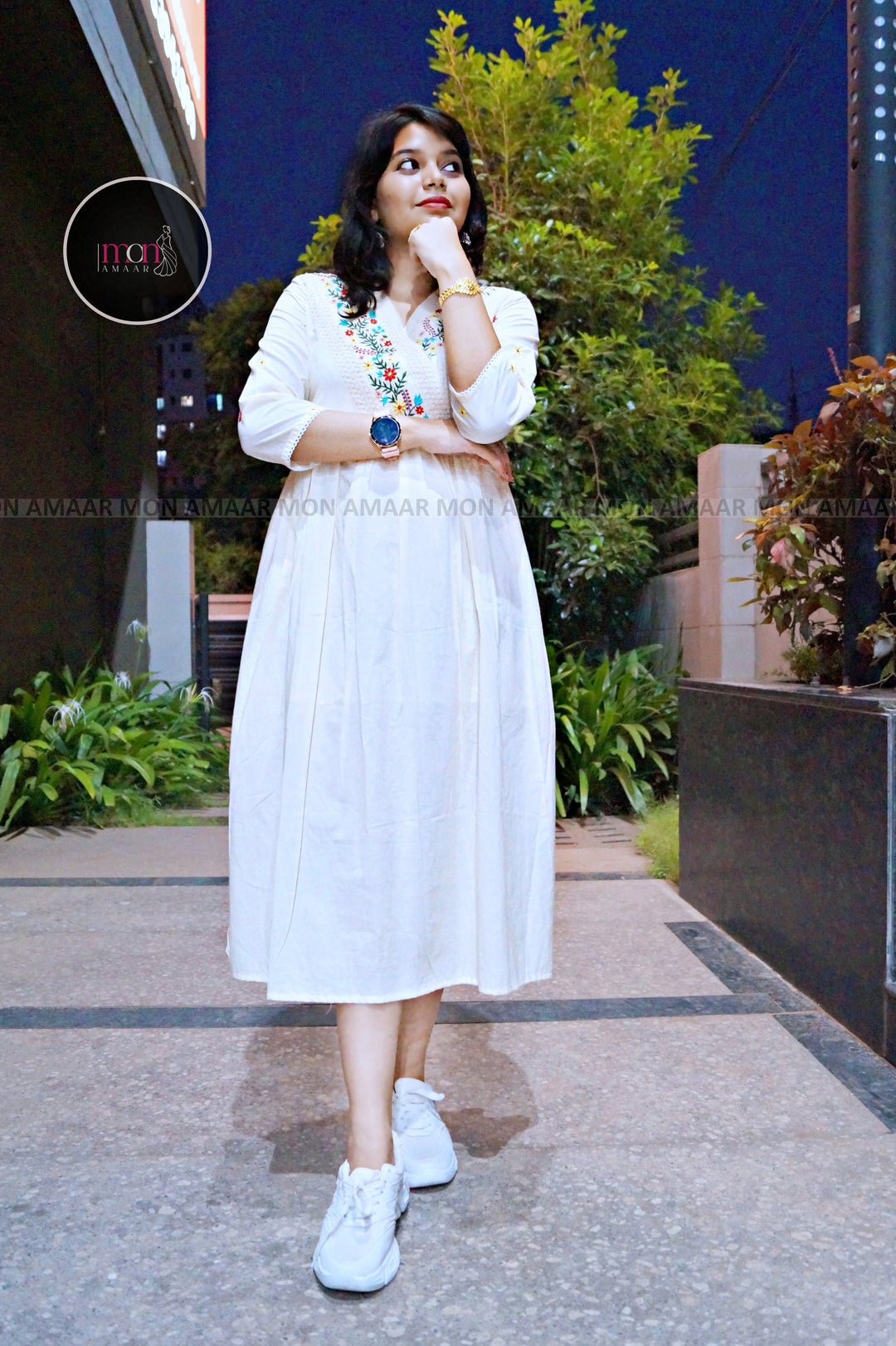 Bright At Night -Cotton Dress