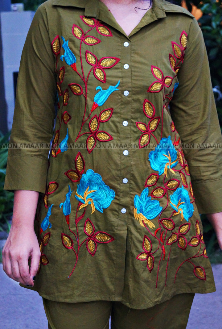 Perfectly Embroidered- Cotton Coord Set