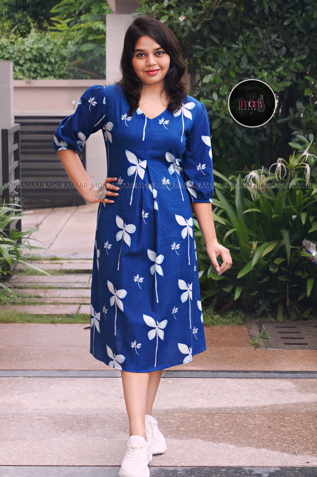 Confidence In Blue Cotton Dress