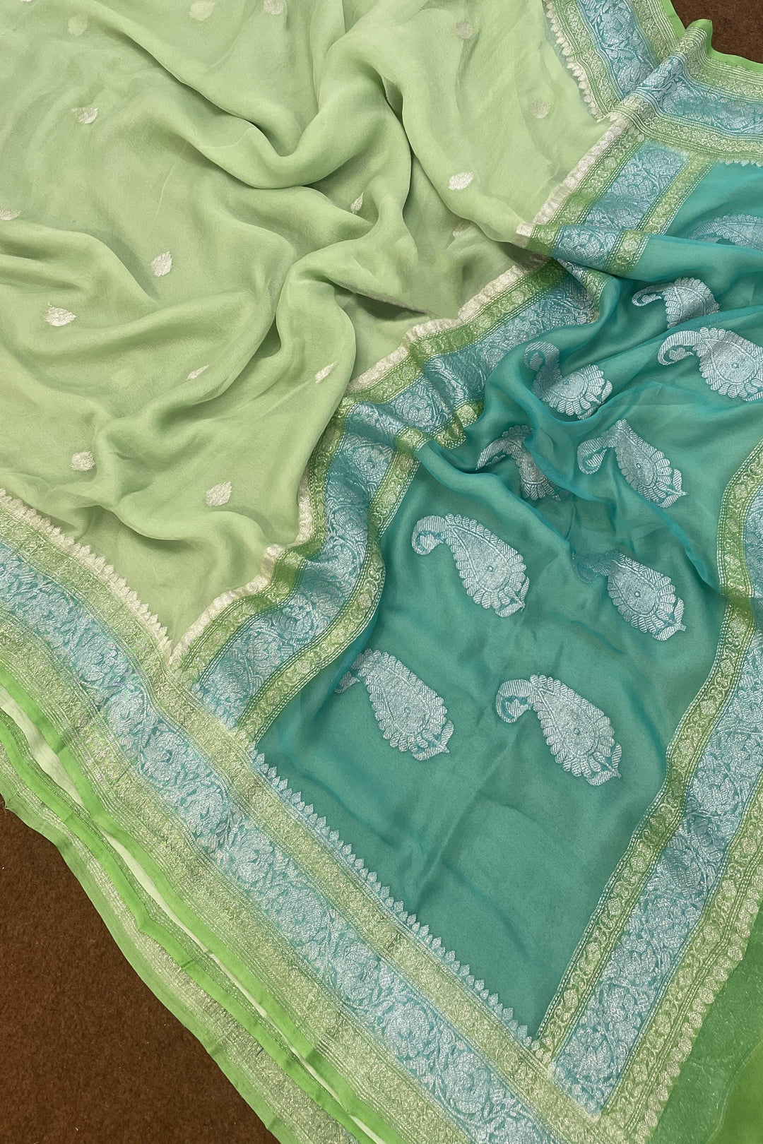 Three Alloy of Khaddi Chiffon Pure Banarasi Saree