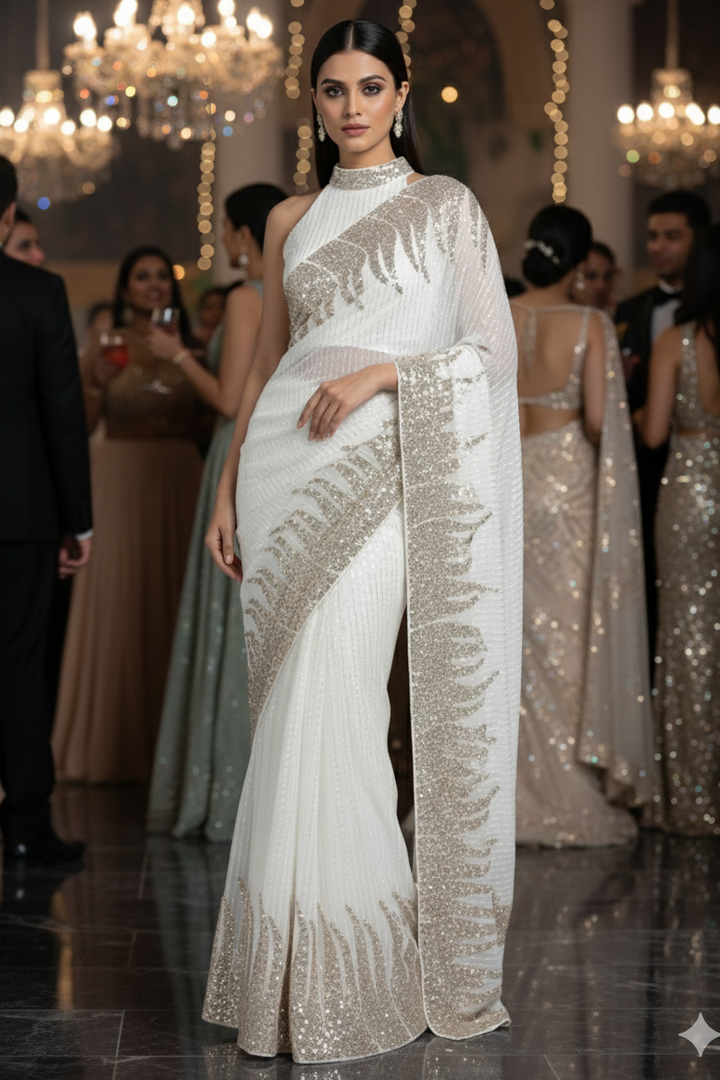 The Moonlight Gala -Sequin Saree