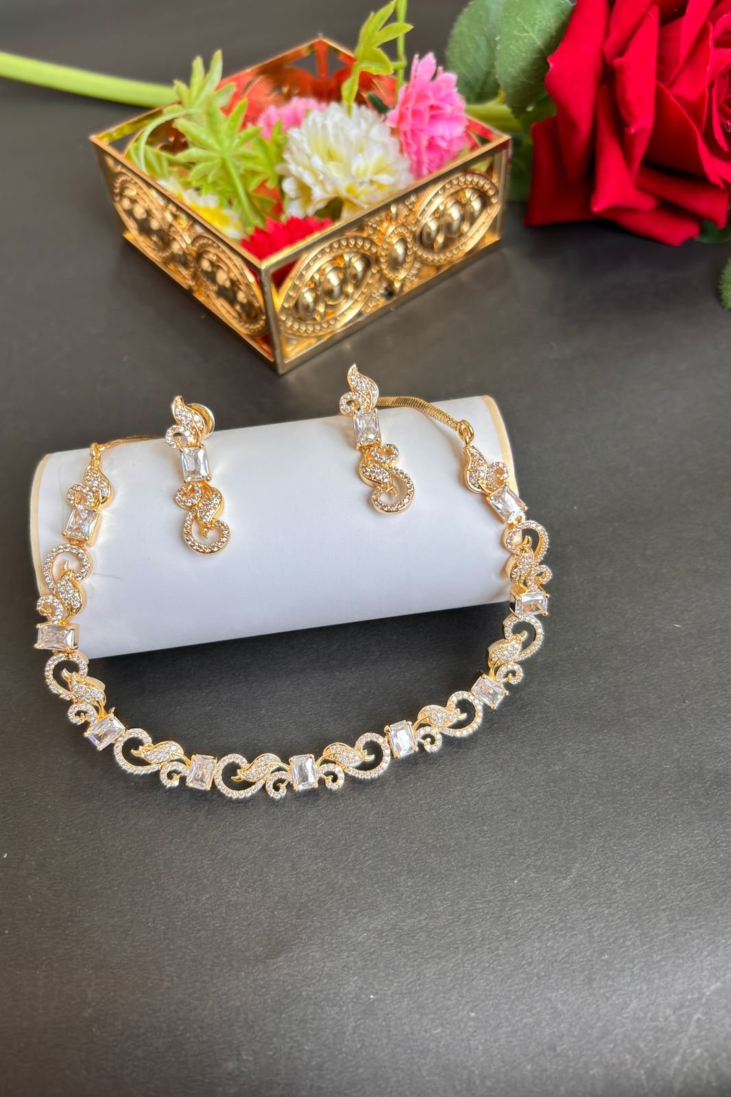 Trendy American Diamond Necklace Set