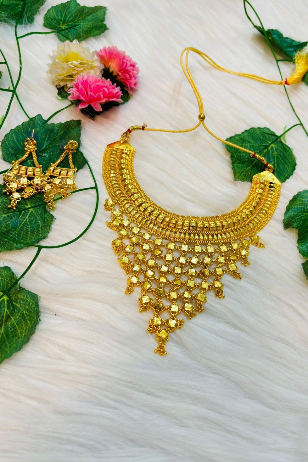 Mohini Gold Plated Necklace Set – Monamaar - Main Image