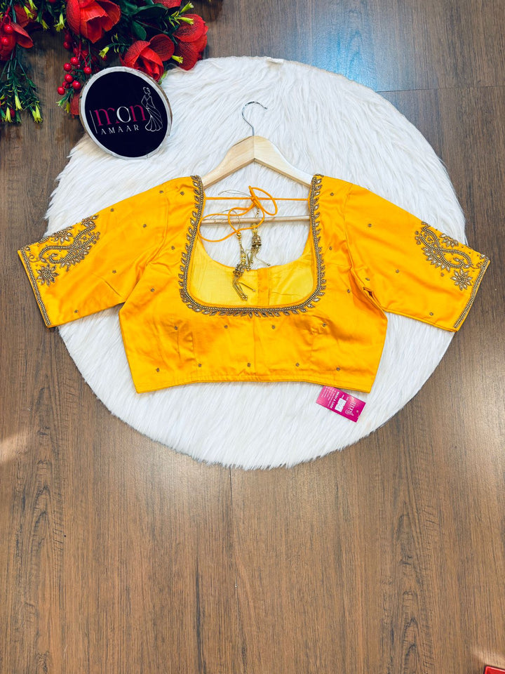 Crackling Flames - Designer Blouse With Maggam Hand work