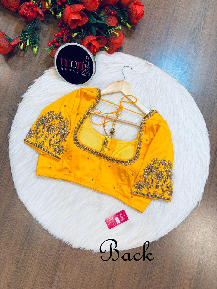 Crackling Flames - Designer Blouse With Maggam Hand work