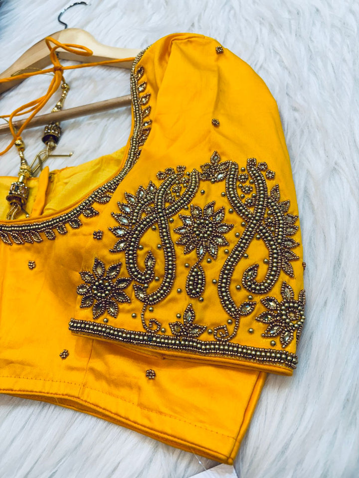 Crackling Flames - Designer Blouse With Maggam Hand work