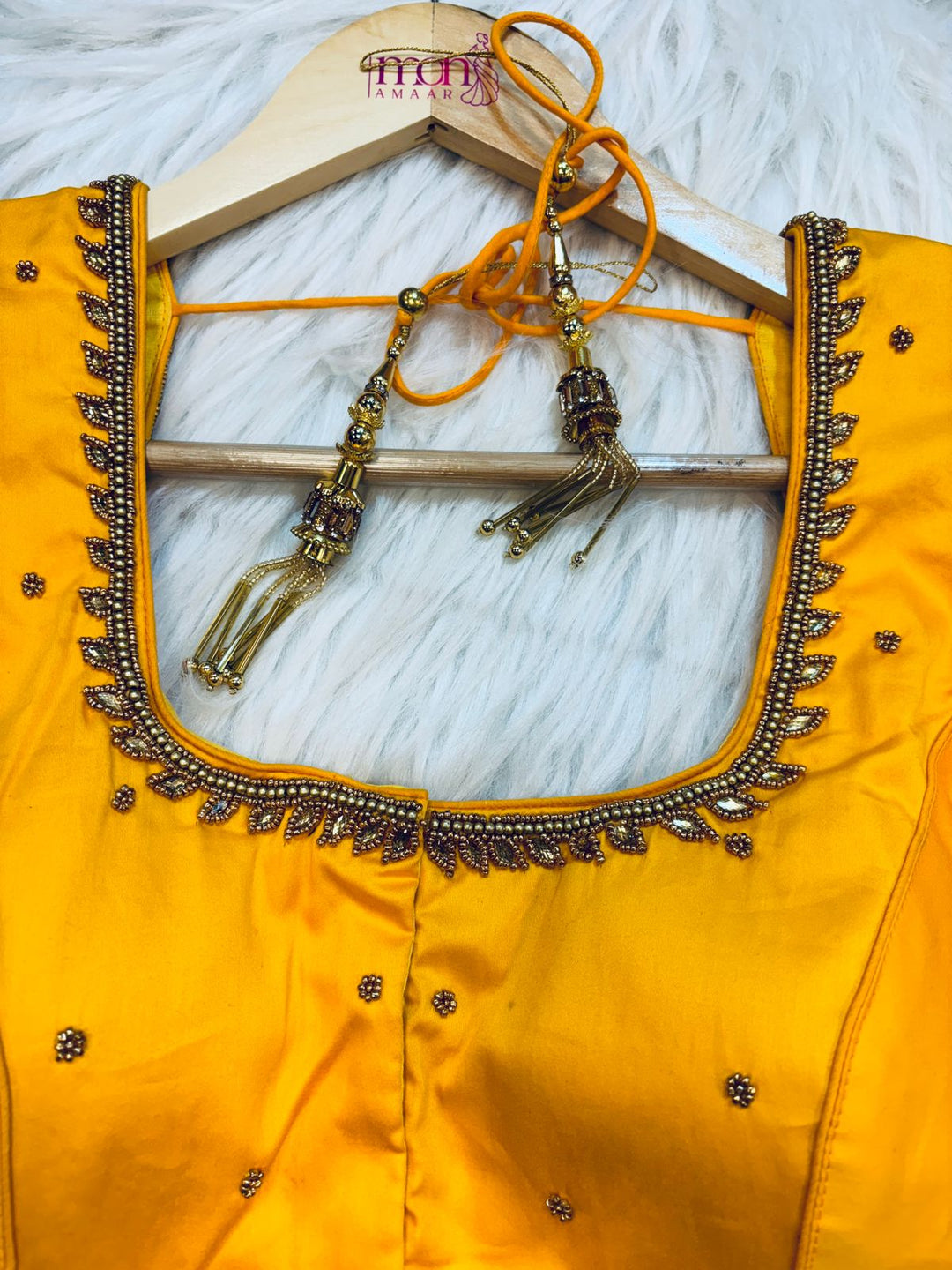 Crackling Flames - Designer Blouse With Maggam Hand work