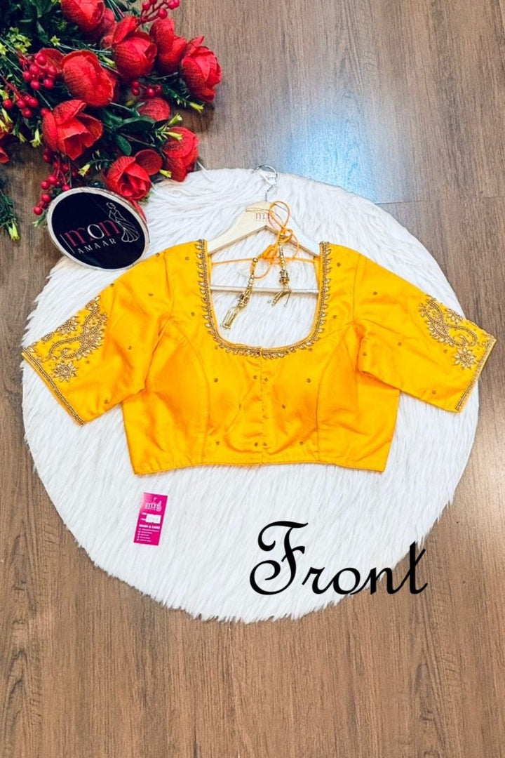 Crackling Flames - Designer Blouse With Maggam Hand work