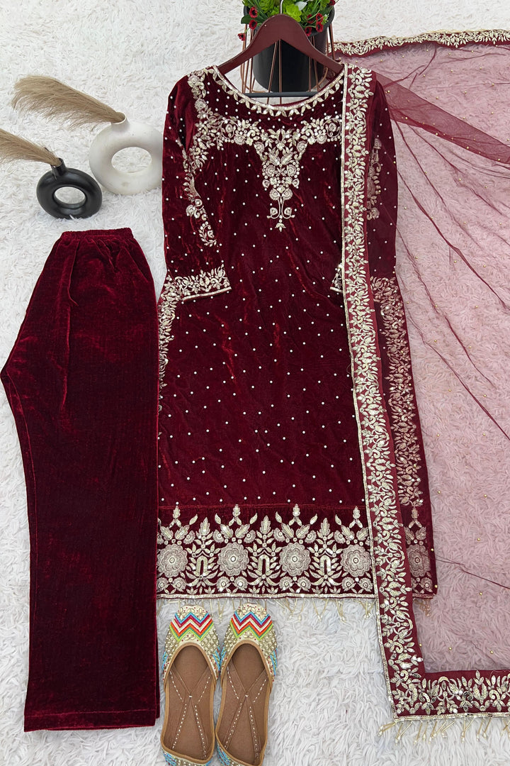 Sangini -Velvet Kurti Set