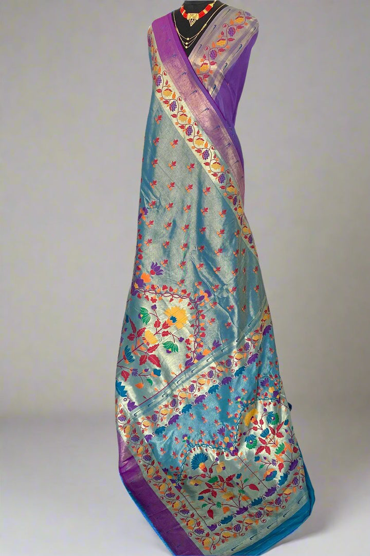 Floral Crown Tussar Silk Saree