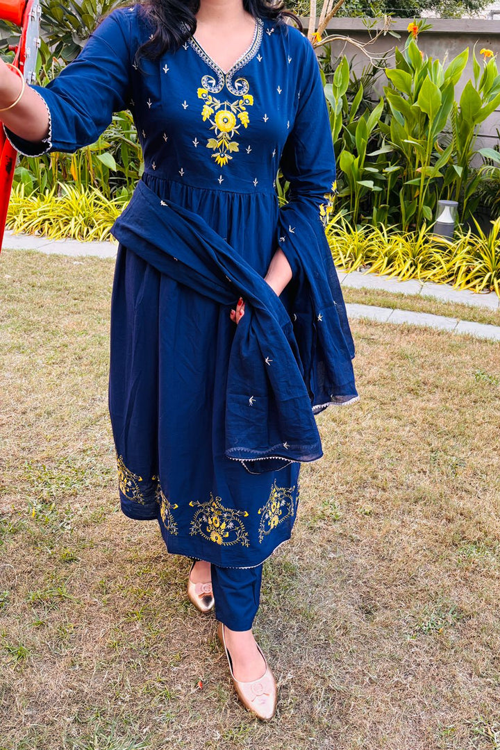 Clair De Lune Cotton Kurti Set