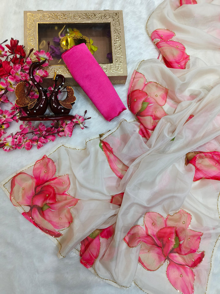 Stories From Breeze [Organza White Silk Saree