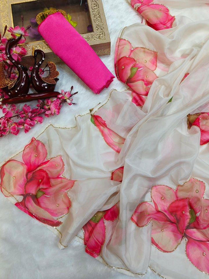 Stories From Breeze [Organza White Silk Saree