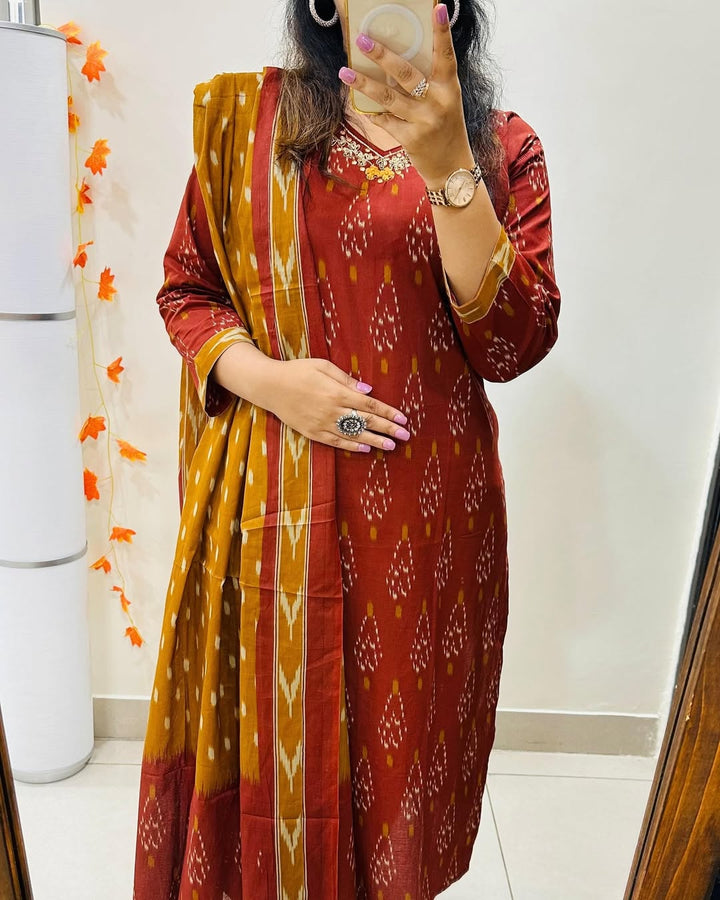Shravan Cotton Kurti Set