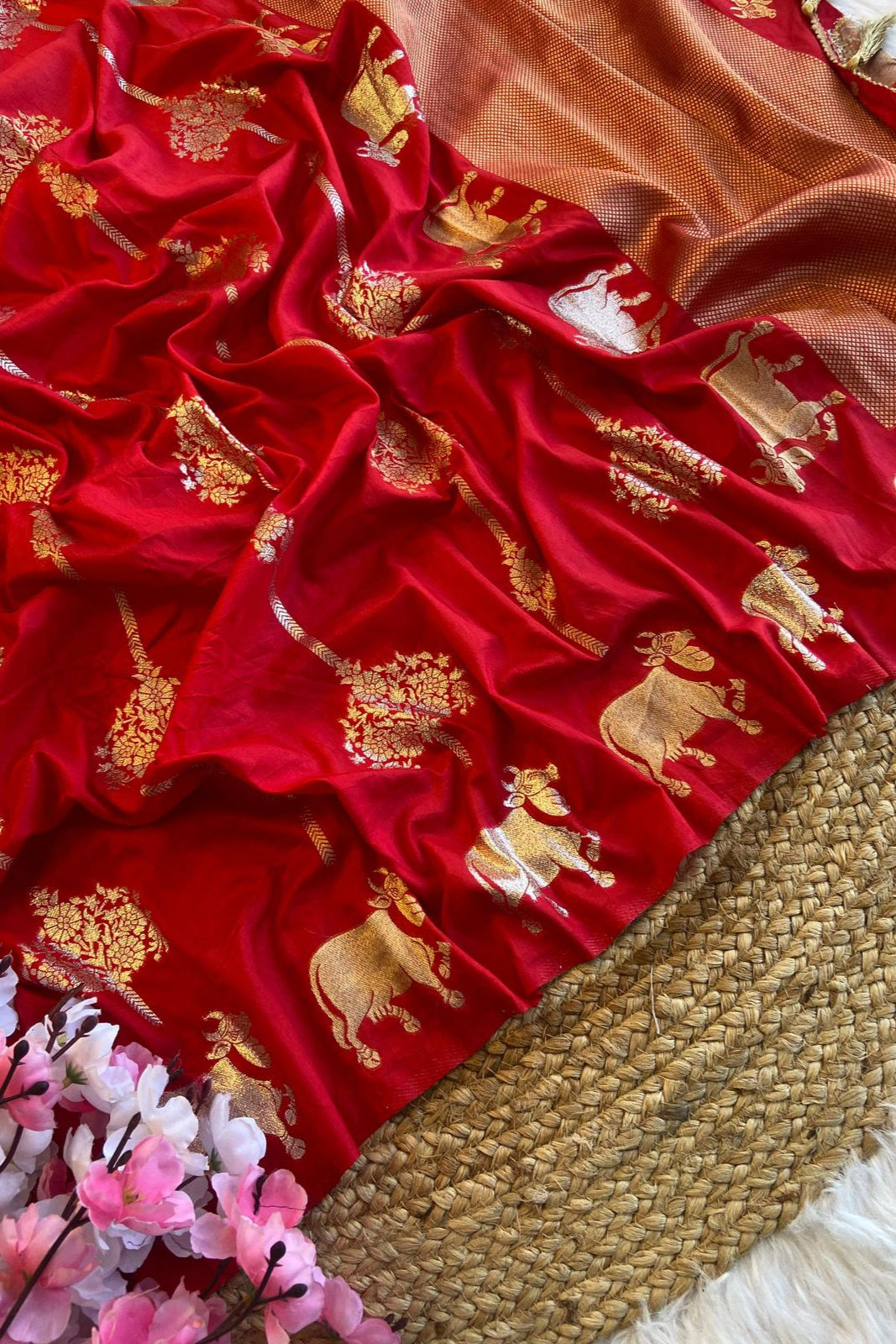 A Stranger Love Fancy Silk Red Saree