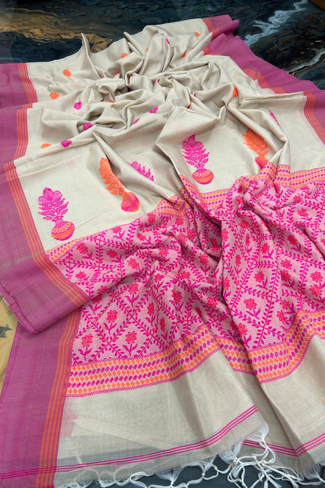 Snehvarsha - Pure Marcerized Cotton Saree