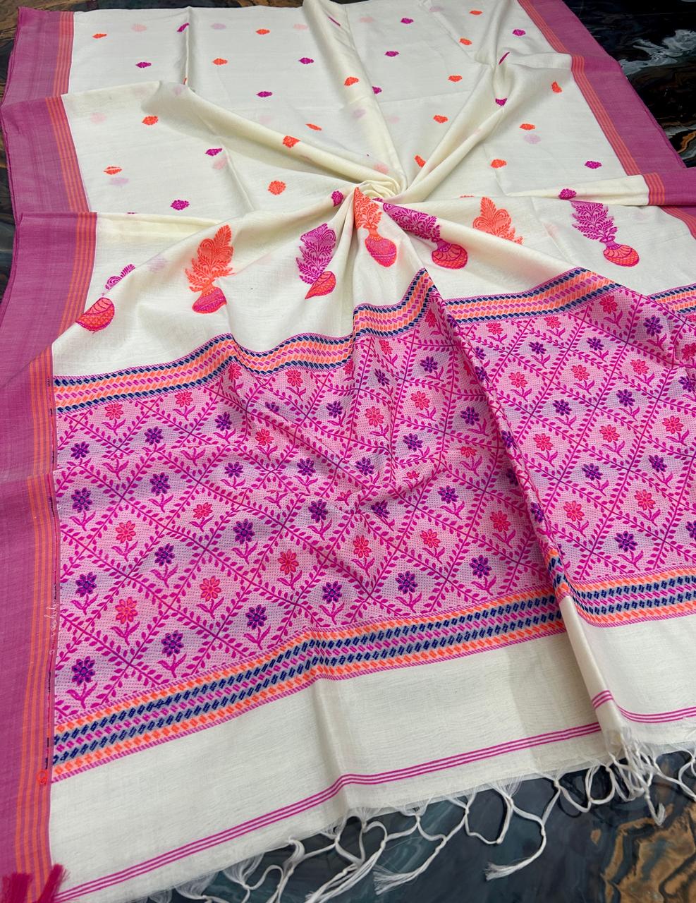Snehvarsha - Pure Marcerized Cotton Saree