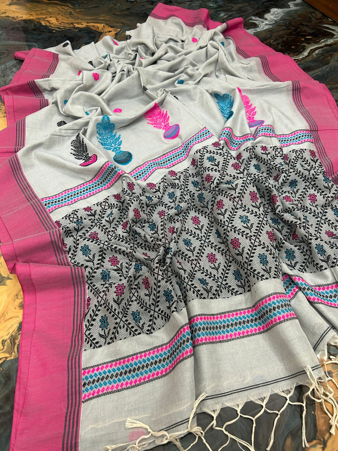 Snehvarsha - Pure Marcerized Cotton Saree
