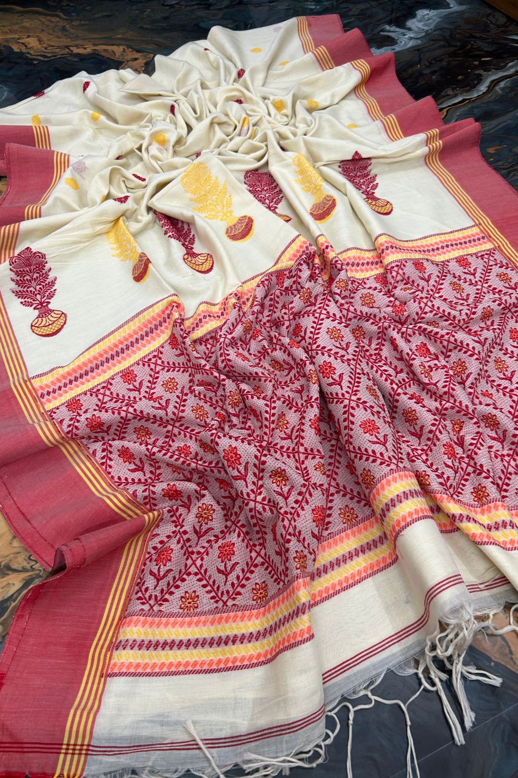 Snehvarsha - Pure Marcerized Cotton Saree