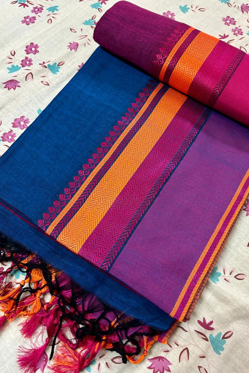 Neeladri Khadi Cotton Saree