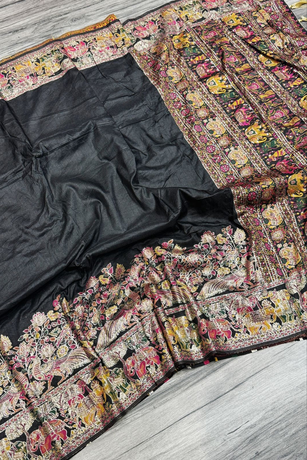 Essence Of A Woman Pashmina Silk Black Saree
