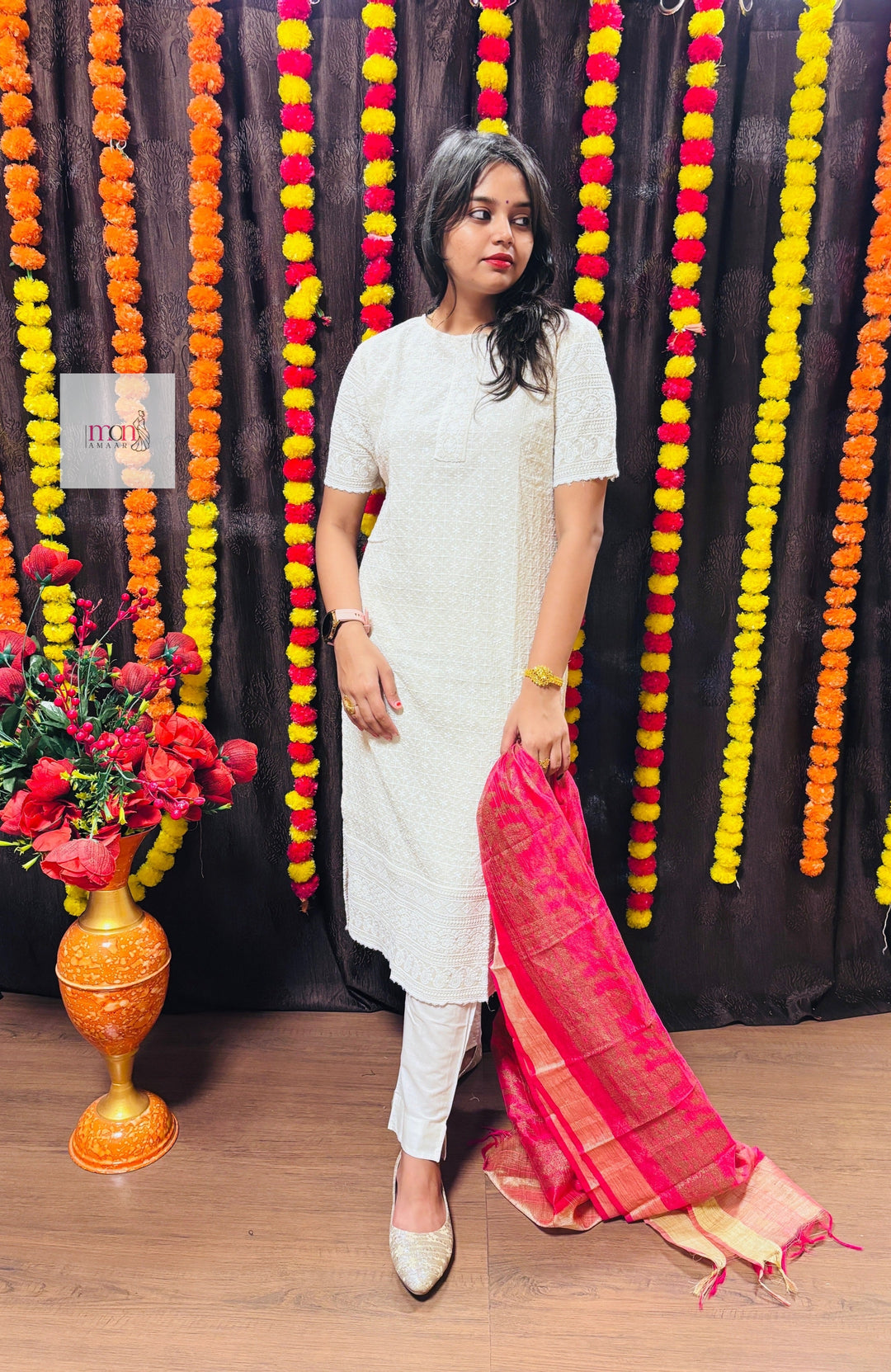 Born To Look Stunning-Chikankari Kurti Set