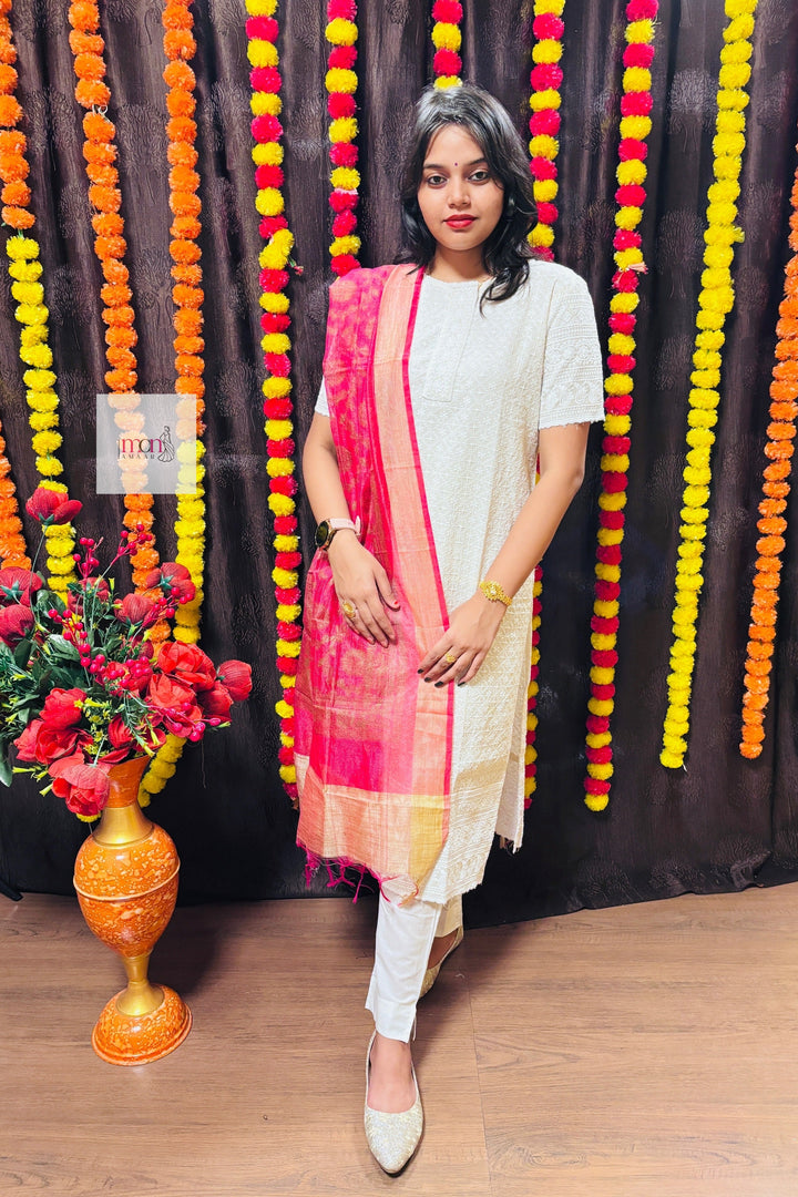 Born To Look Stunning-Chikankari Kurti Set