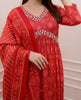 Over The Moon - A Red Jaipur Kurti Set