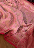 Affectionate Pink Semi Khaddi Georgette Banarasi Saree
