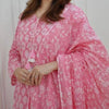 Blushing Pink  Cotton Afghani Kurti Set