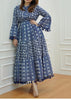 Impressive Princess Cotton Indigo Dress