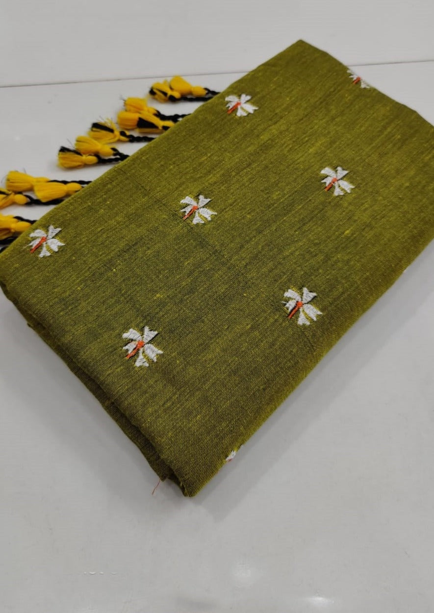 Bengal Shiuli khadi Saree