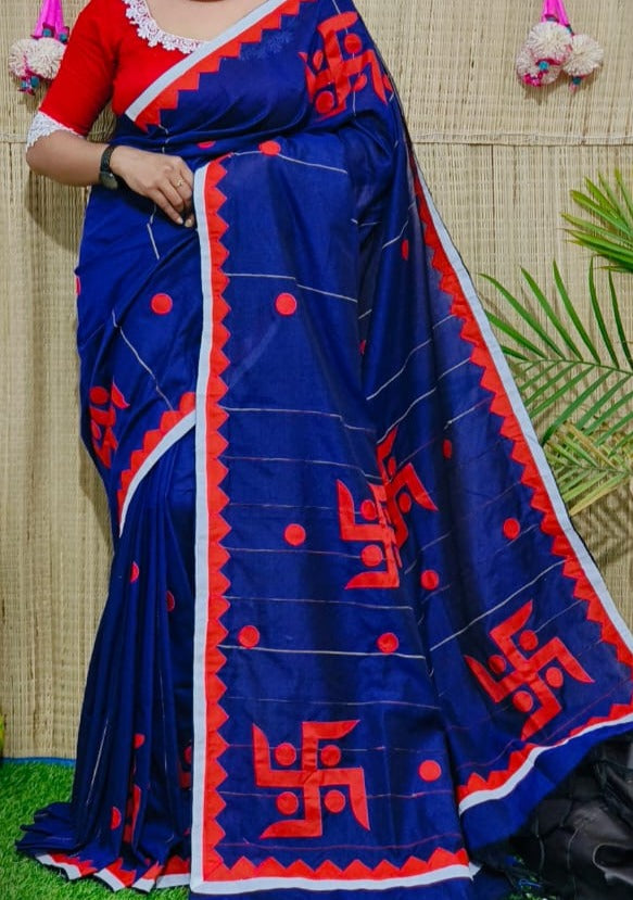 Swastik Khesh khadi cotton saree