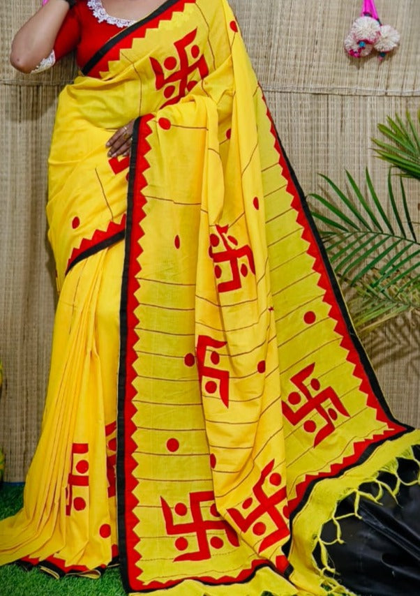 Swastik  Khesh khadi cotton saree