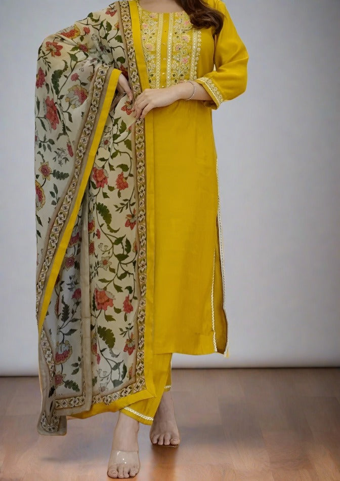 Julia Rosa - A Yellow Jaipur Kurti Set