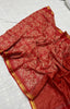 Assorted Pure Handwoven Embroidered  Silk Linen Saree(Red)