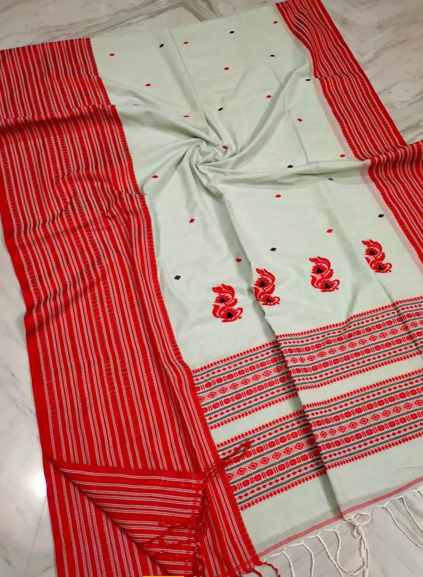 Luminary Cotton Banarasi Saree(Red)