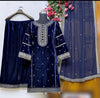 Key to Beauty - Blue Velvet Designer Suit Set