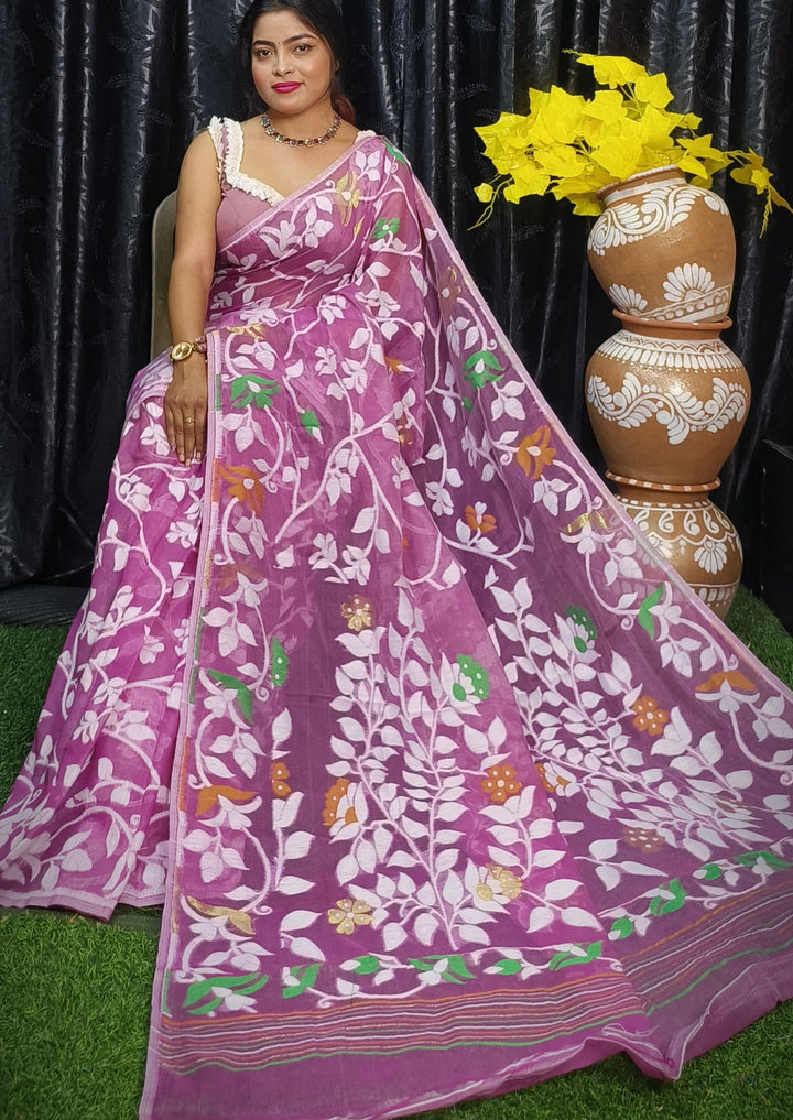 Kanan- A Beautiful World Jamdani Cotton Saree