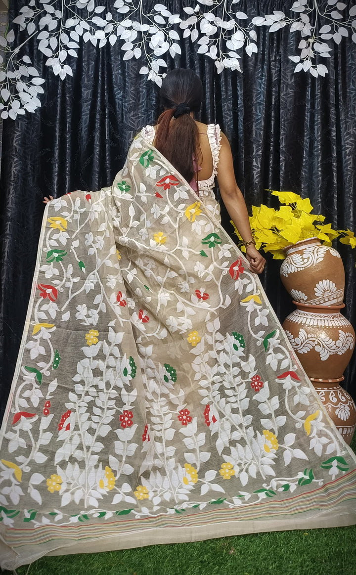 Kanan- A Beautiful World Jamdani Cotton Saree