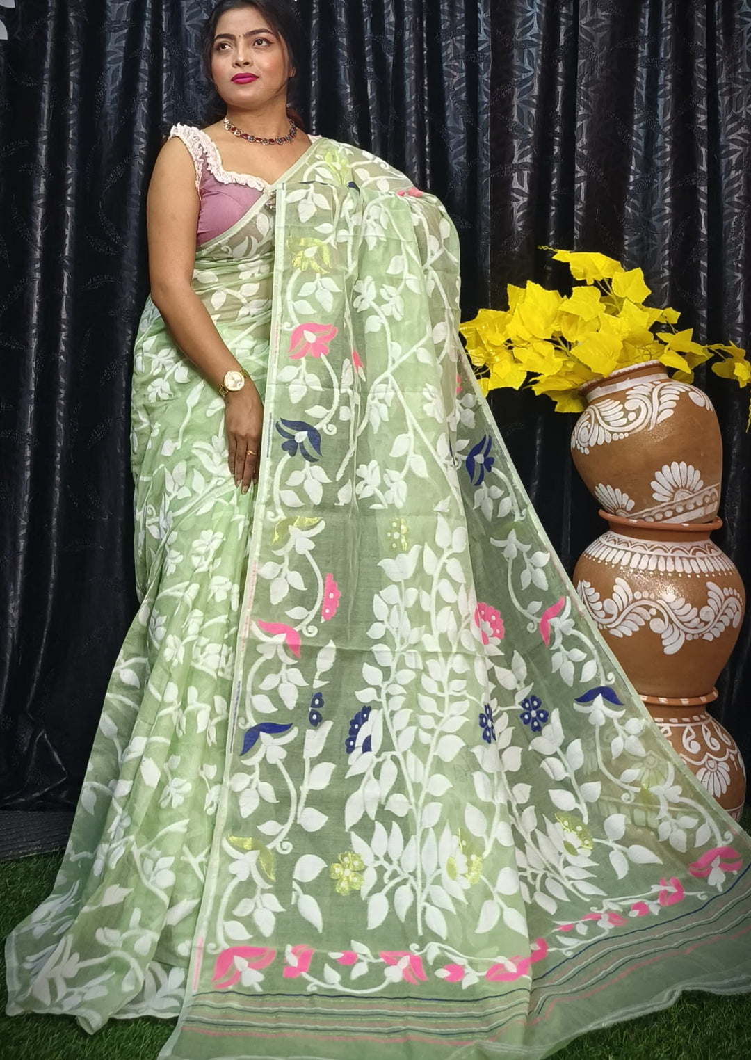 Kanan- A Beautiful World Jamdani Cotton Saree